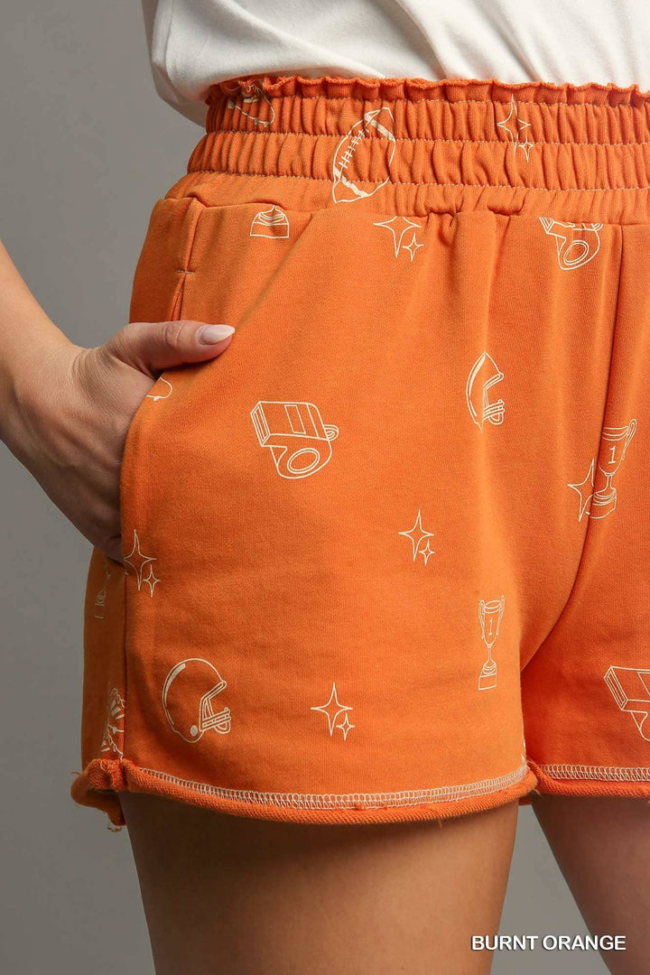 Game Day French Terry Shorts - ORANGE