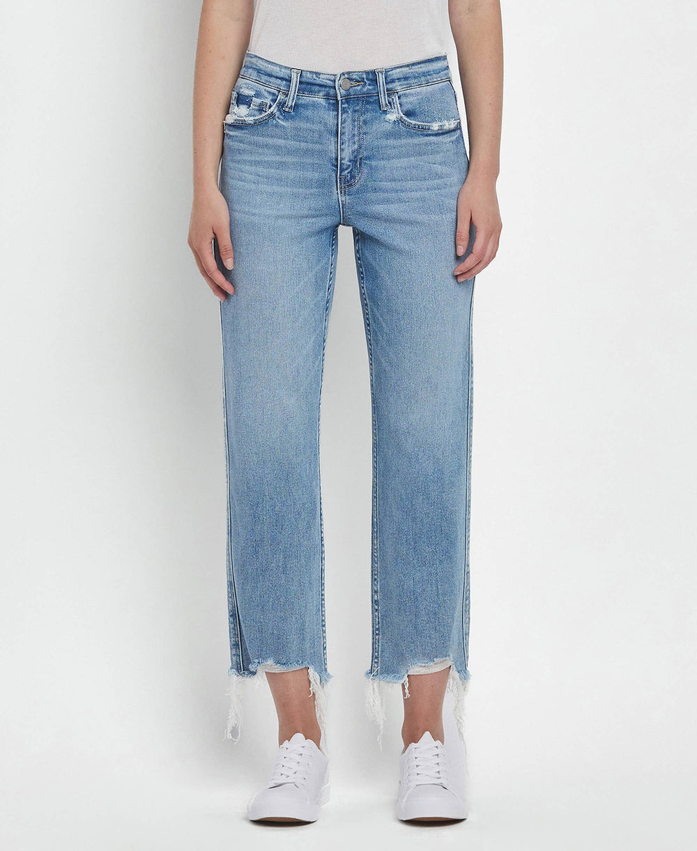 - HIGH RISE REGULAR STRAIGHT JEANS T6478 - - Cultured Cloths Apparel