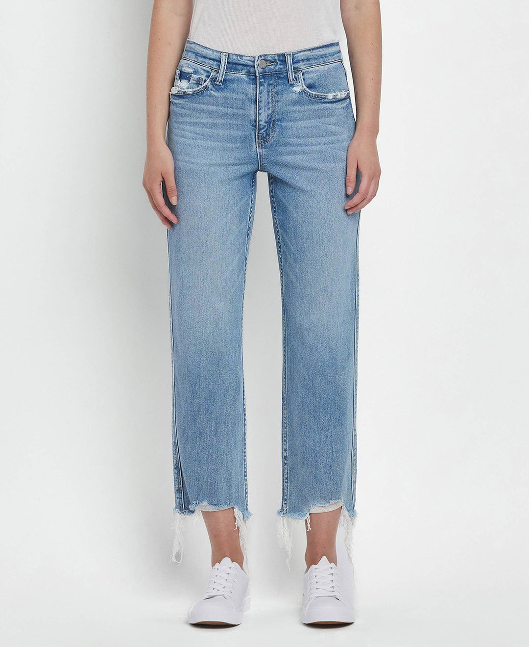 - HIGH RISE REGULAR STRAIGHT JEANS T6478 - - Cultured Cloths Apparel