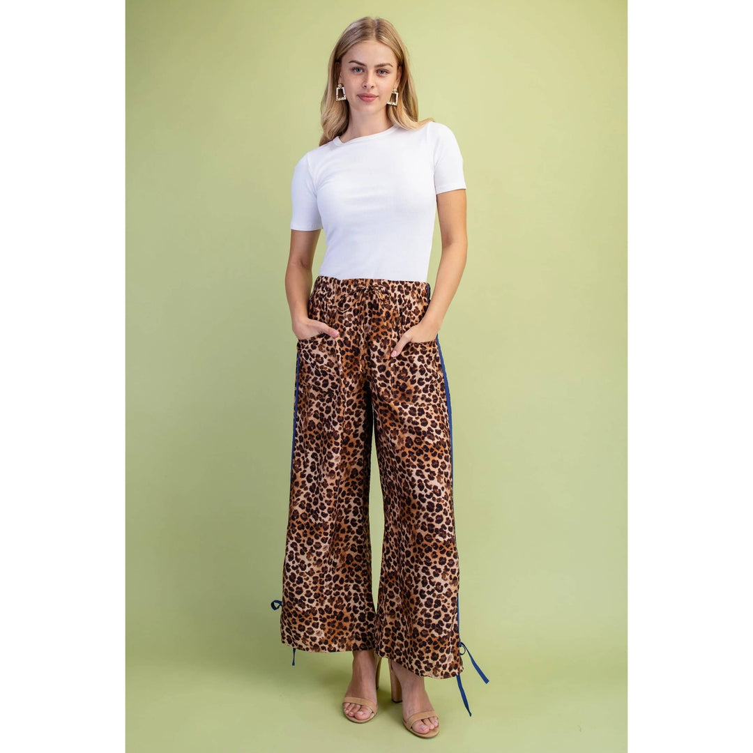 Pants - Blue Leopard Print Pants - - Cultured Cloths Apparel