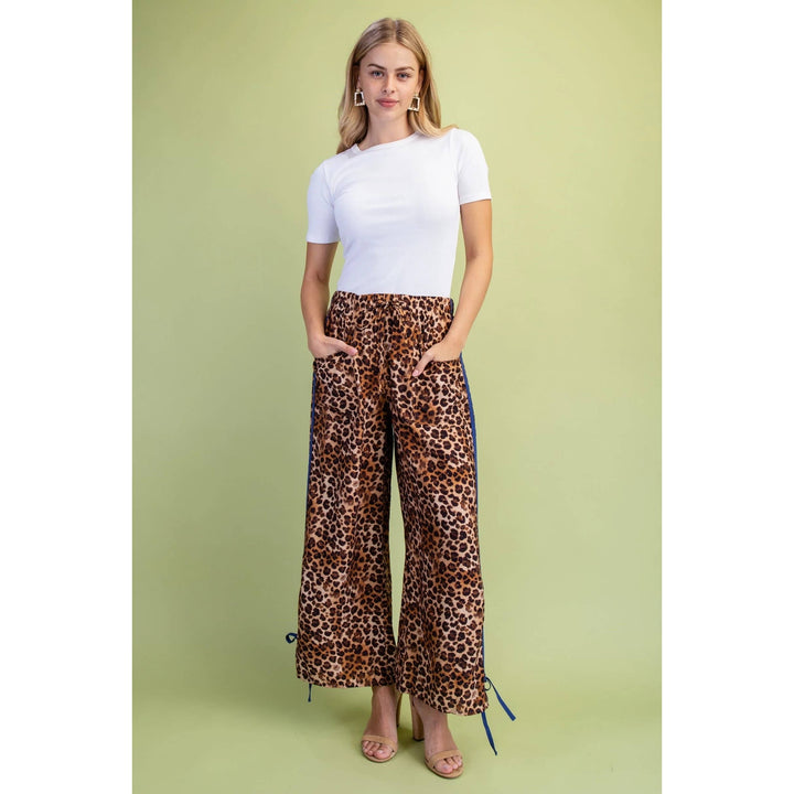 Pants - Blue Leopard Print Pants - - Cultured Cloths Apparel