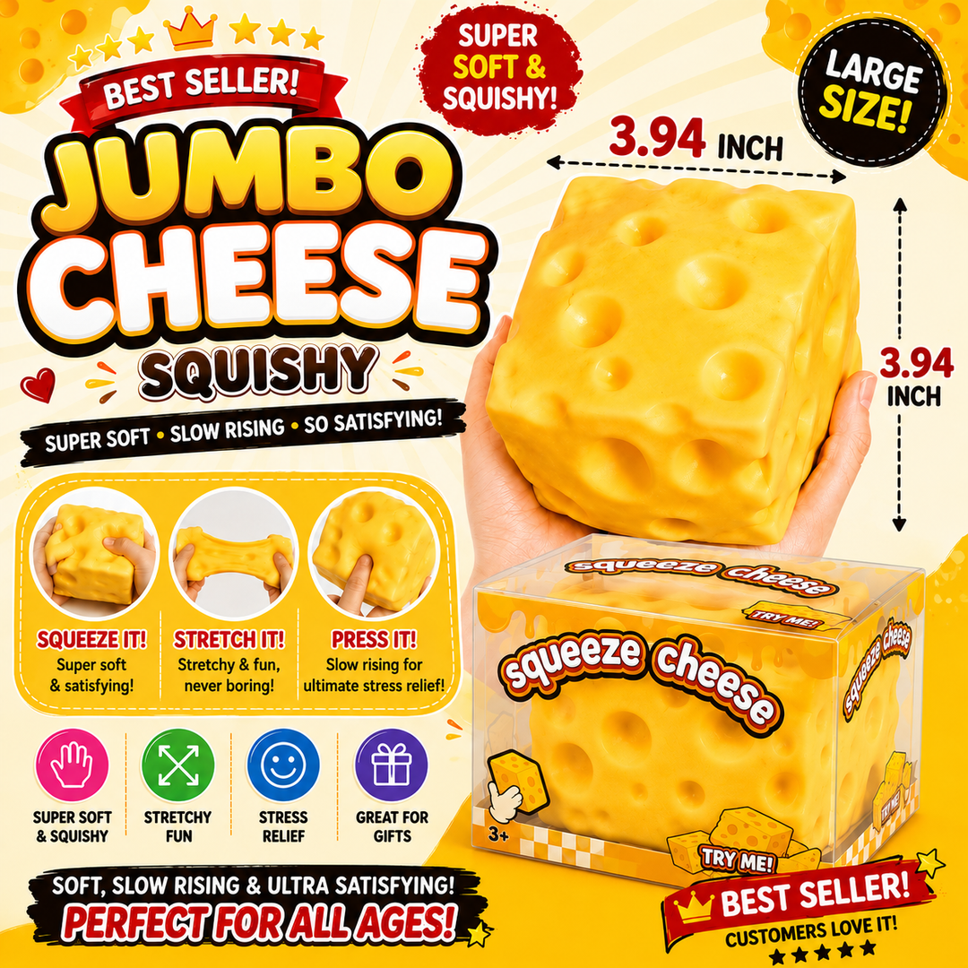 Jumbo Cheese Squishy – Extra Large Slow-Rise Stress Toy