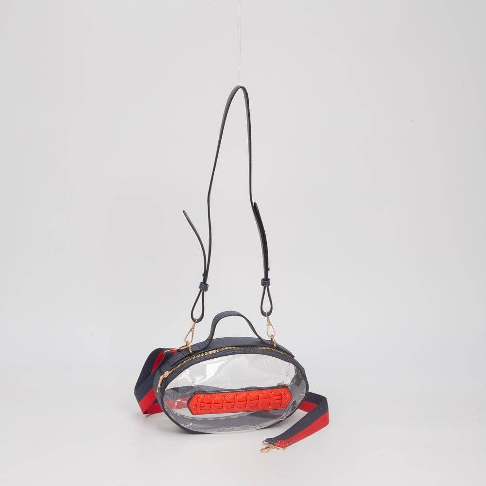 Clear Gameday Football Stitch Detail Crossbody Bag