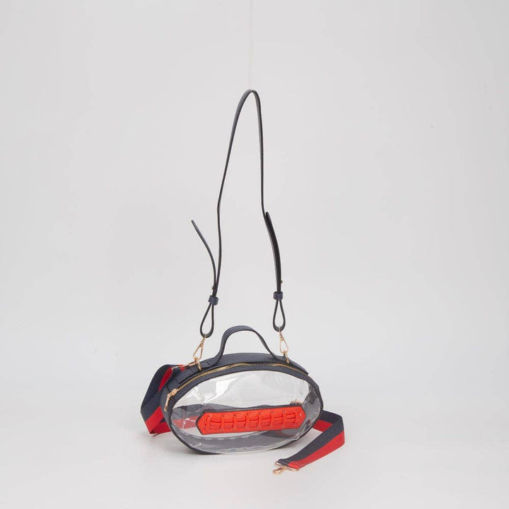 Clear Gameday Football Stitch Detail Crossbody Bag