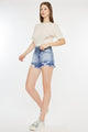 Women's Shorts - Kancan High Rise Frayed Hem Denim Shorts -  - Cultured Cloths Apparel