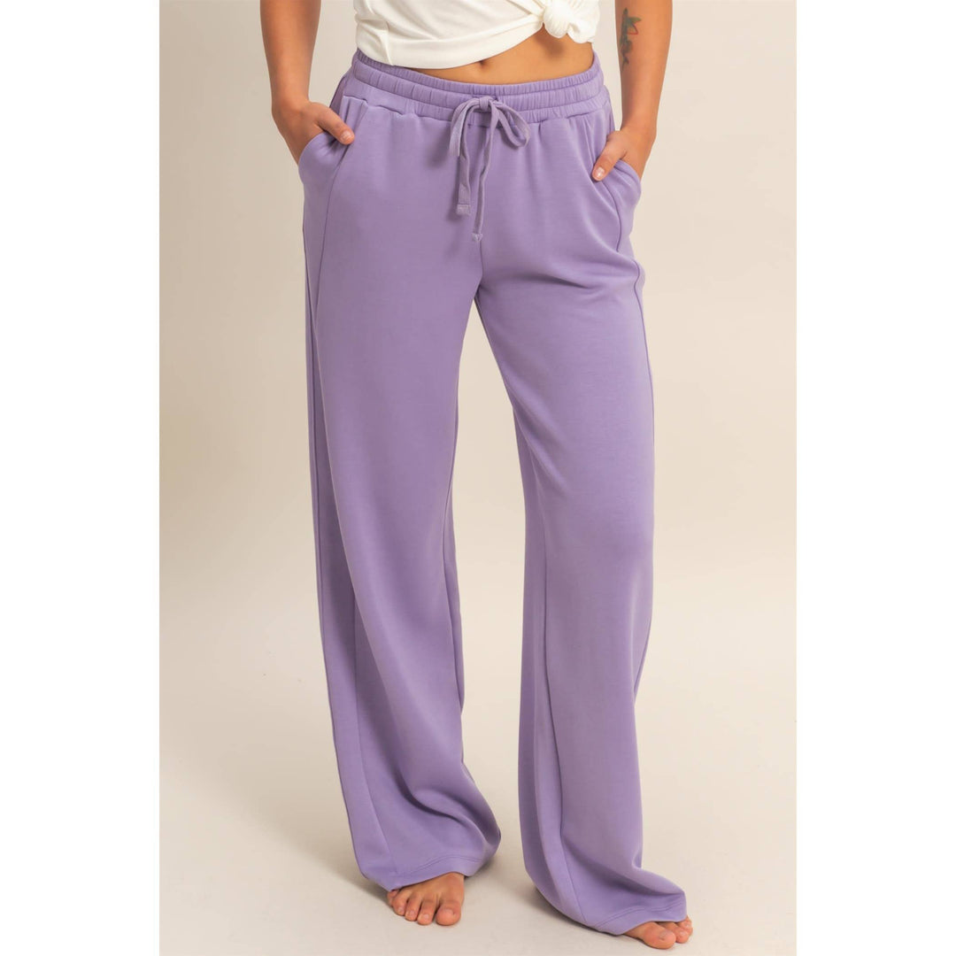 Elastic Waist Wide-Leg Pants
