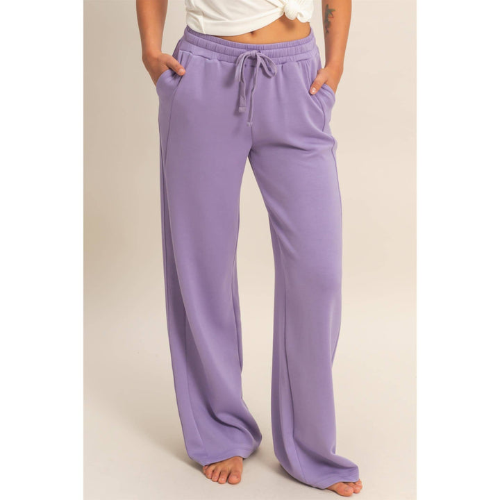 Elastic Waist Wide-Leg Pants