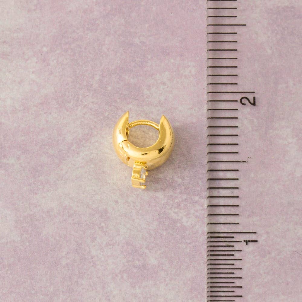 Accessories, Earrings - Gold Dipped Cz Mini Hinge Hoop Earrings - - Cultured Cloths Apparel