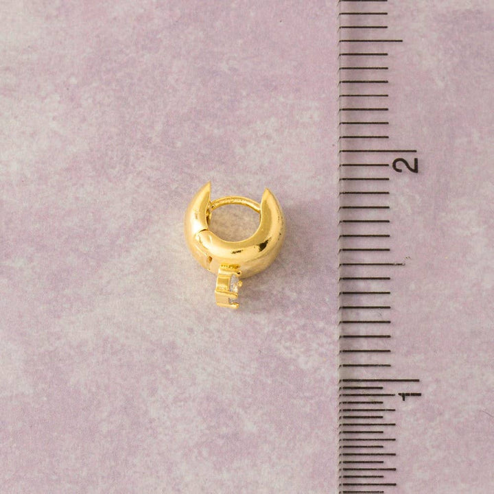 Accessories, Earrings - Gold Dipped Cz Mini Hinge Hoop Earrings - - Cultured Cloths Apparel