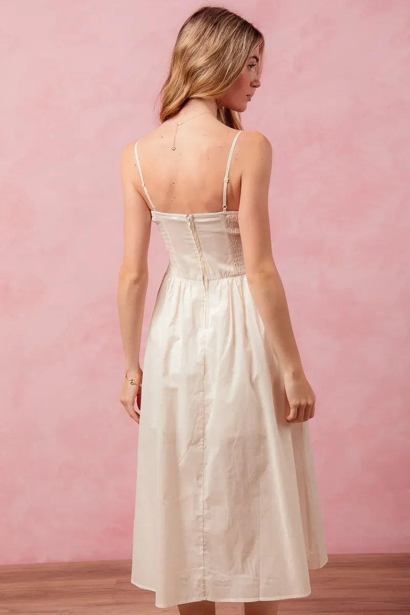 Women's Dresses - SO ME Smocked Sleeveless Casual Everyday Dress With Slit - - Cultured Cloths Apparel