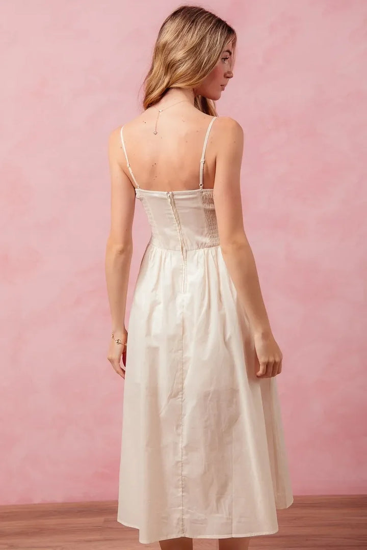 Women's Dresses - SO ME Smocked Sleeveless Casual Everyday Dress With Slit - - Cultured Cloths Apparel