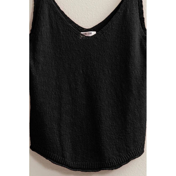 Women's Sleeveless - Try Your Luck V Neck Sleeveless Top - Black - Cultured Cloths Apparel