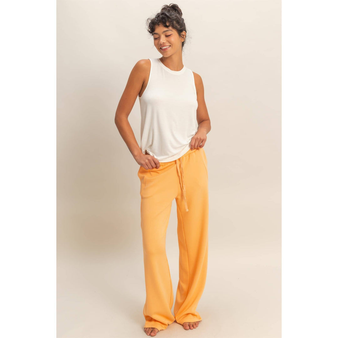 Elastic Waist Wide-Leg Pants