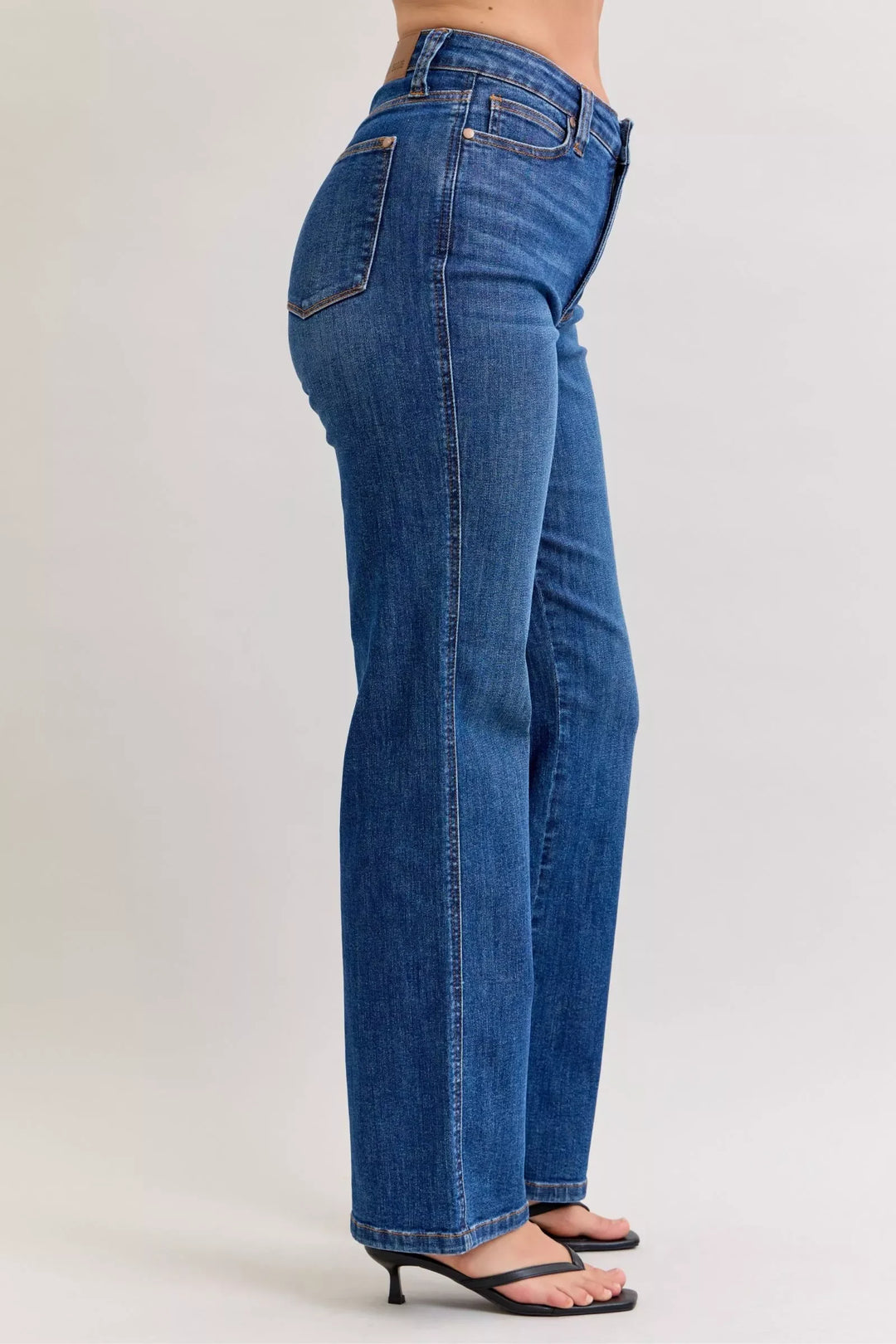 Denim - Judy Blue High Waist Tummy Control Straight Jeans - - Cultured Cloths Apparel
