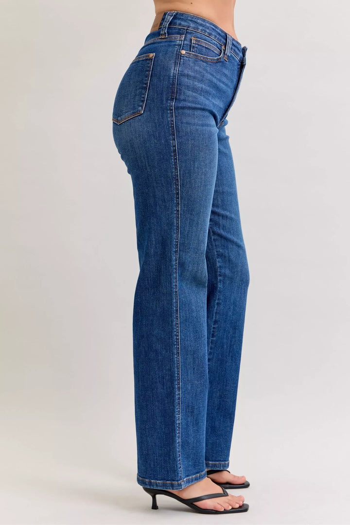 Denim - Judy Blue High Waist Tummy Control Straight Jeans - - Cultured Cloths Apparel