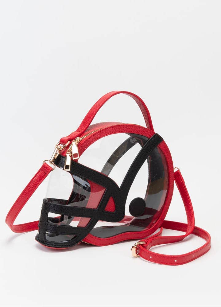 Handbags - TG10902 Clear Gameday Football Helmet Satchel/Crossbody Bag - - Cultured Cloths Apparel