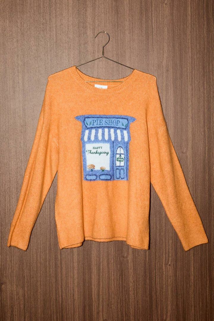 Pie Shop Thanksgiving Graphic Knit Sweater