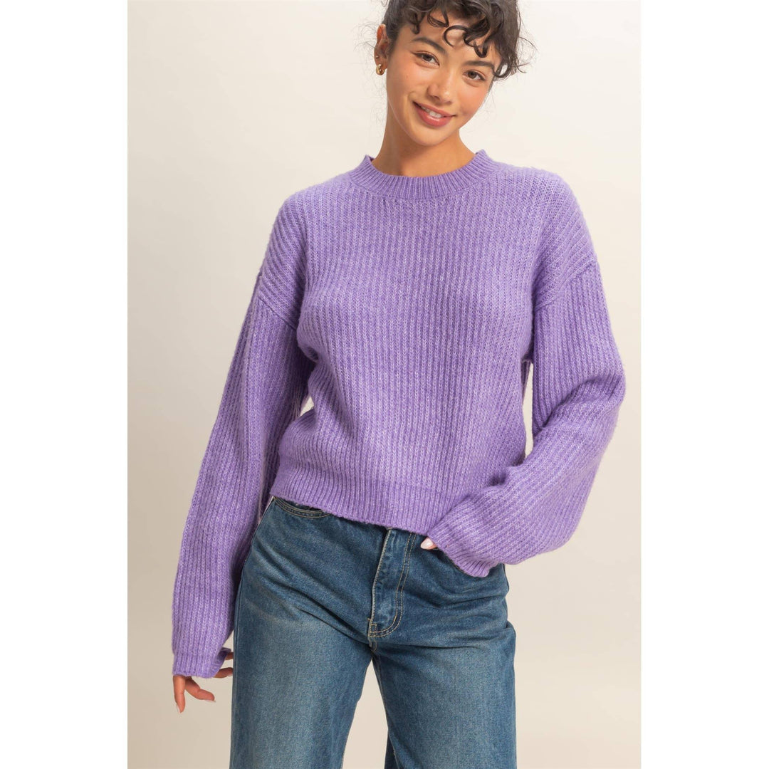 Women's Sweaters - Ribbed Crew Neck Sweater - - Cultured Cloths Apparel