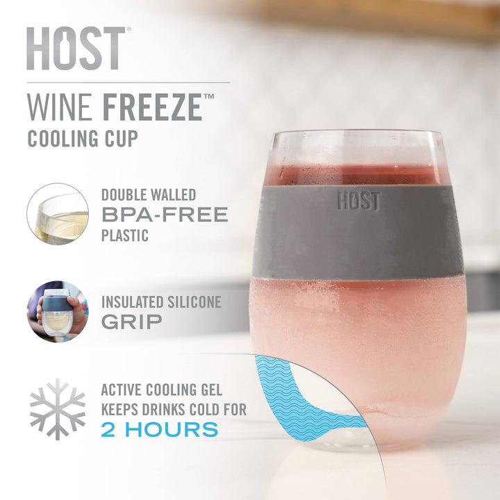 Accessories-Cups - Wine FREEZE™ Cooling Cups in Asst Tinted Colors - - Cultured Cloths Apparel