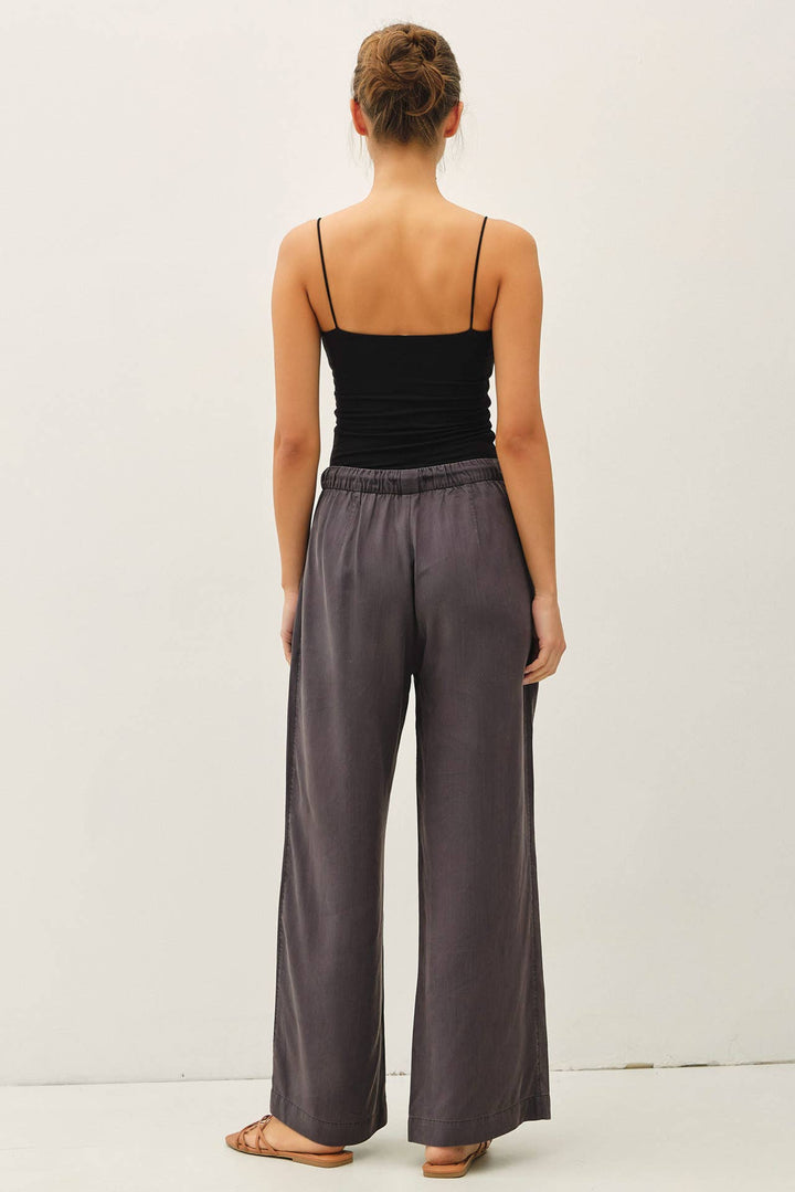 Pants - SAND WASHED FLOWY TENCEL WIDE LEG PANTS - - Cultured Cloths Apparel