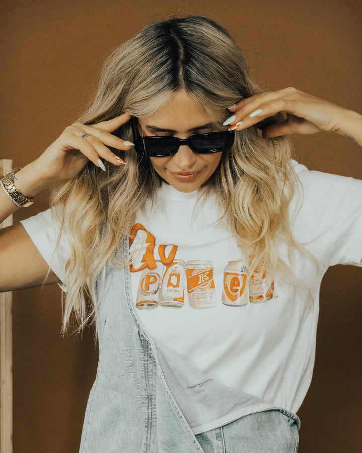 Oklahoma State OSU Cowboys Cans White Ellie Perfect Tee