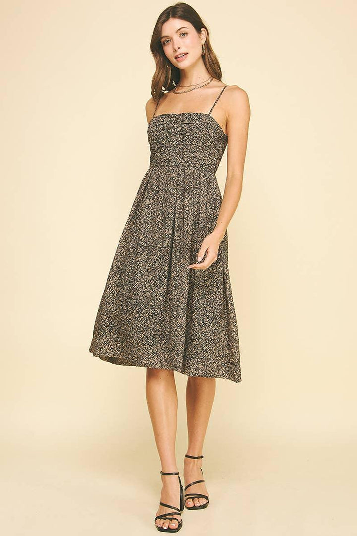 Women's Dresses - LEOPARD PRINT MIDI DRESS - - Cultured Cloths Apparel