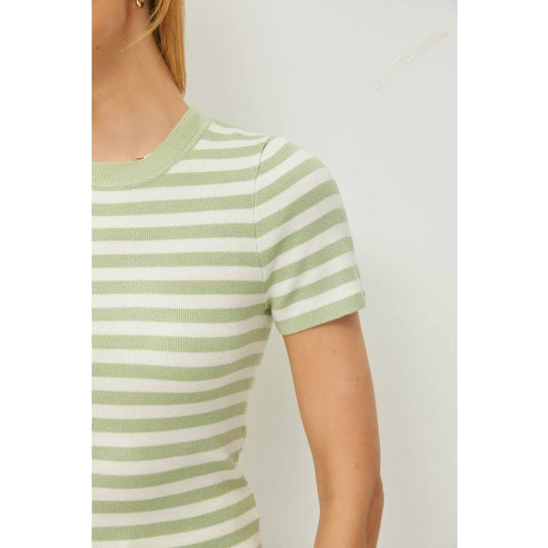 Women's Short Sleeve - Classic Striped Crewneck Short Sleeve Sweater -  - Cultured Cloths Apparel