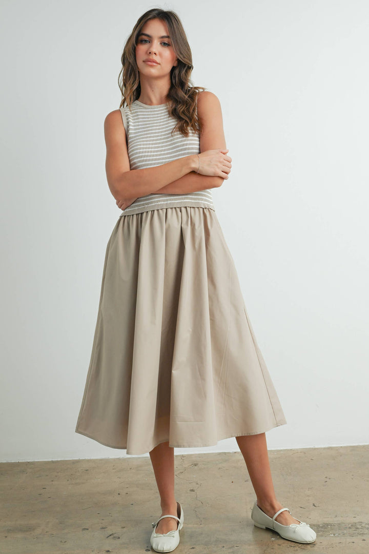 Dresses - Striped Sleeveless Maxi Dress with PocketS - - Cultured Cloths Apparel