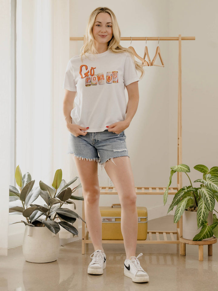 Oklahoma State OSU Cowboys Cans White Ellie Perfect Tee