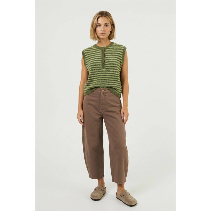 Stripe henley sweater vest
