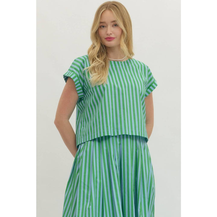 Women's Short Sleeve - Striped short sleeve top - S - Cultured Cloths Apparel