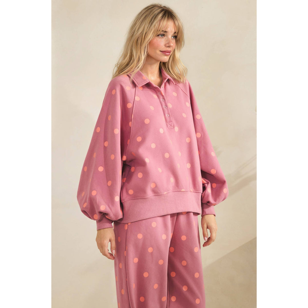 Playful Dot Quarter Zip