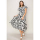 Women's Dresses - Floral Print Cutout Midi Dress -  - Cultured Cloths Apparel