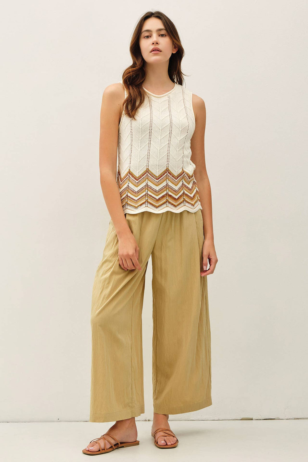 Pants - CRINKLED WIDE LEG CROPPED PULL ON PANTS - - Cultured Cloths Apparel