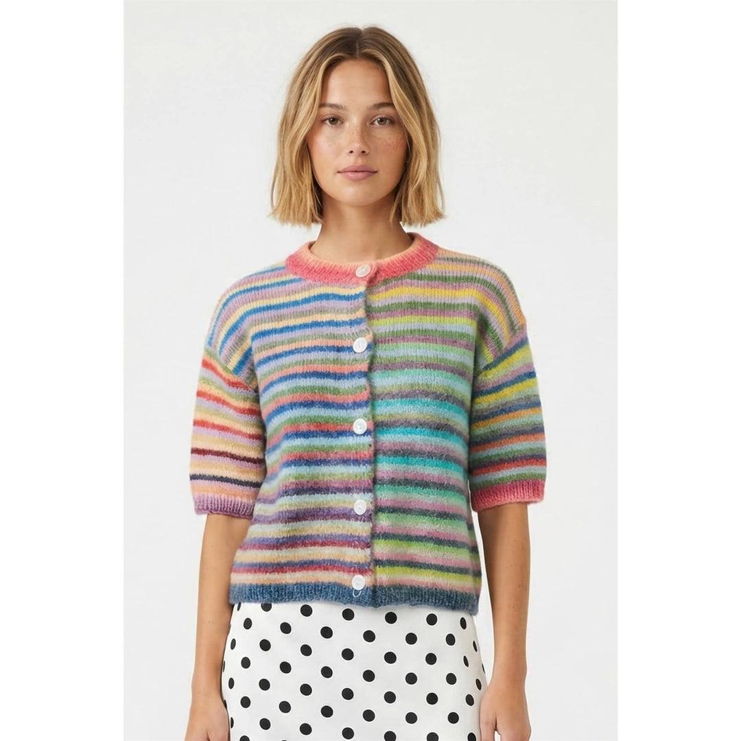 Multi color button up cardigan