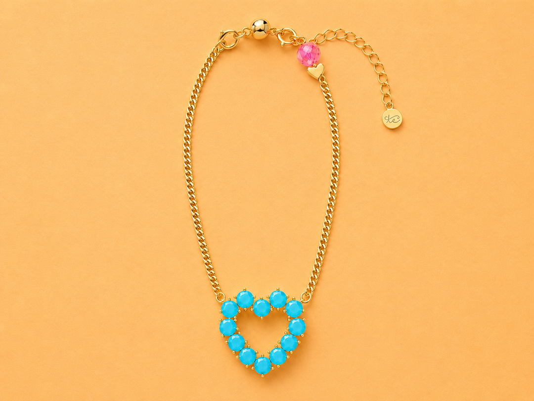 14K Gold-Plated Necklace - Gem Heart - Katie - Asst Styles