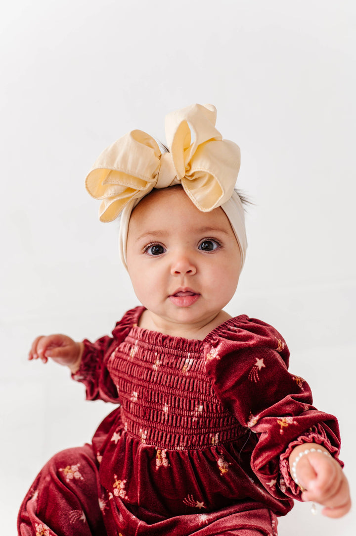 Accessories - Baby Bling® Faux Silk Big Classic Bow on soft nylon headband - - Cultured Cloths Apparel