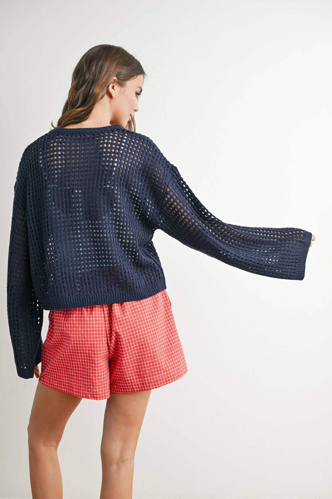 Women's Sweaters - Star Crew Neck Crochet Sweater - - Cultured Cloths Apparel