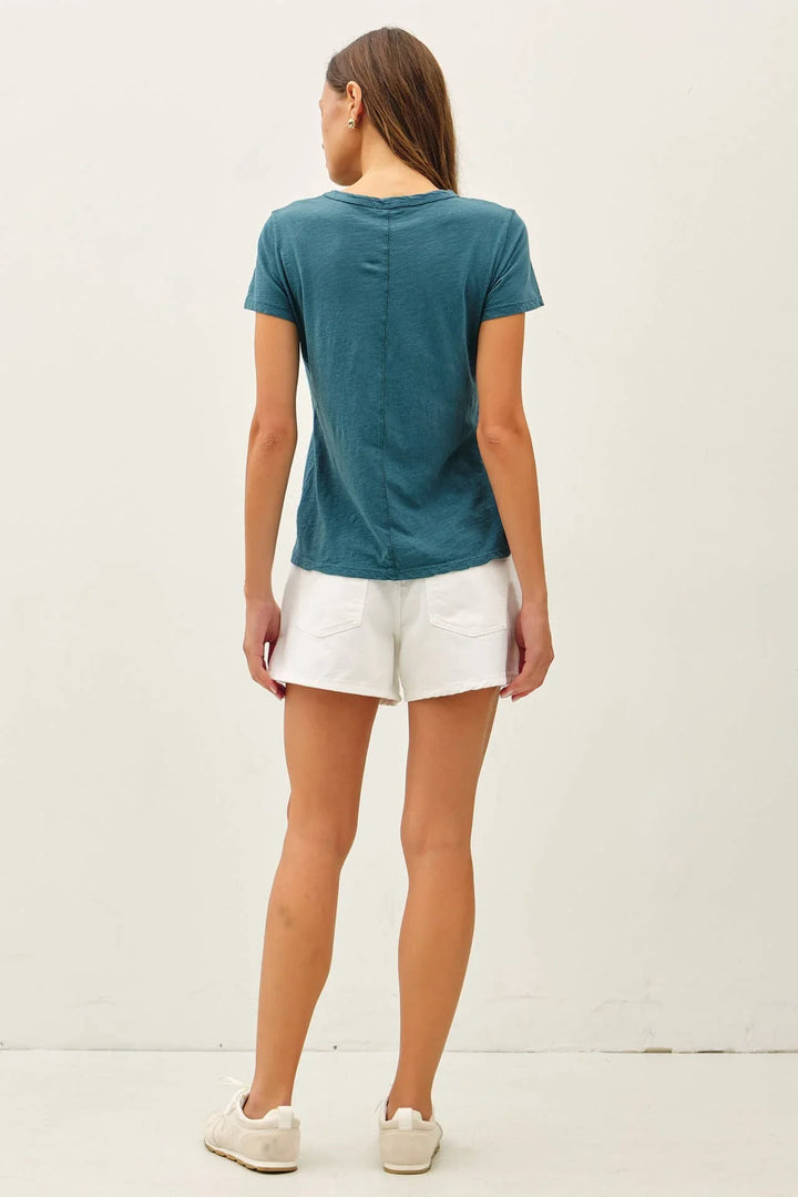 NEW COLOR-GARMENT DYED COTTON SLUB TEE