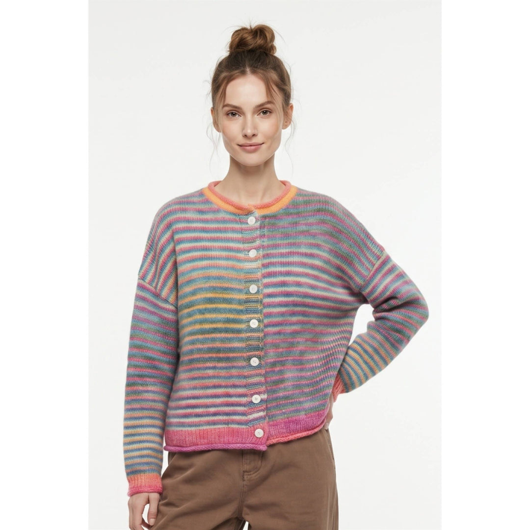 Multi color button up cardigan
