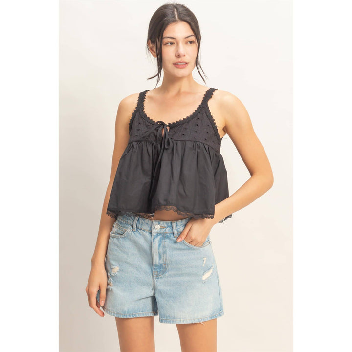 Scalloped Lace Trim Tank Top