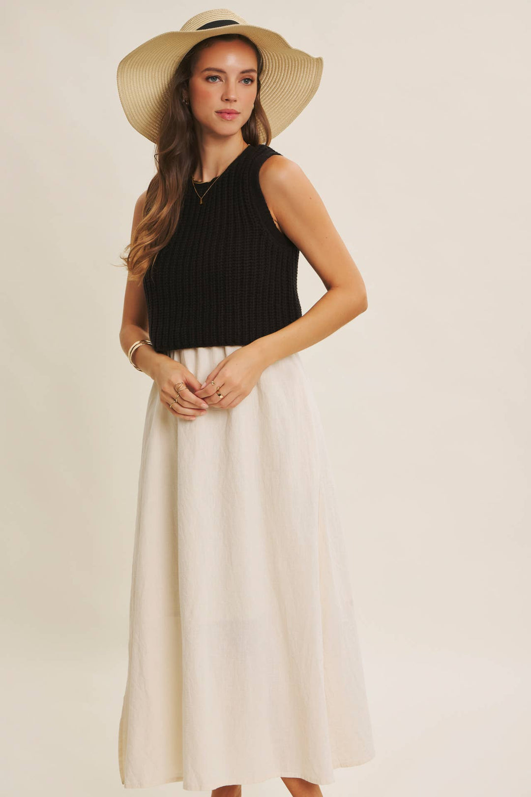 Women's Dresses - TRUE CUSTOMER FAVORITE CHUNKY SWEATER TWOFER MIDI DRESS - - Cultured Cloths Apparel