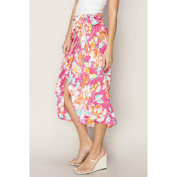 Women's Skirts - Floral Print Wrap and Tie Skirt -  - Cultured Cloths Apparel