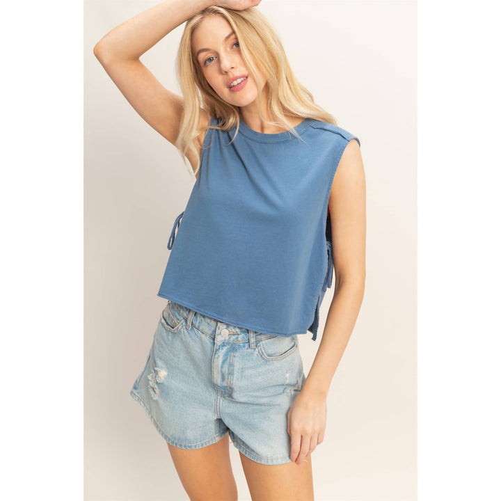 Women's Short Sleeve - Sleeveless Raw Edge Top - - Cultured Cloths Apparel