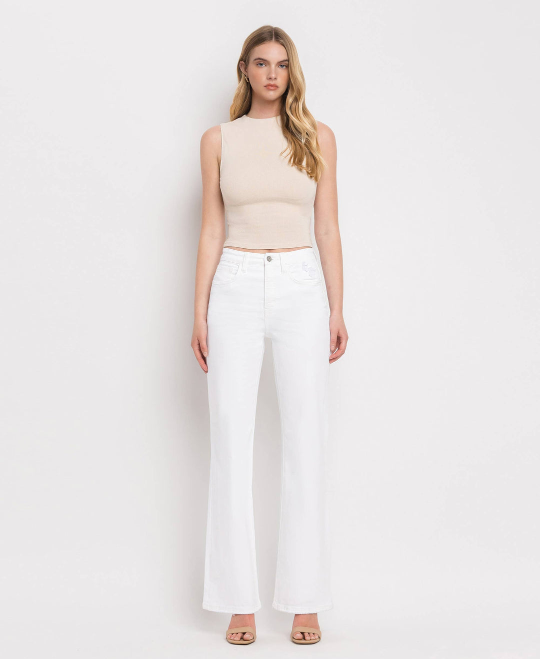 Denim - 90'S VINTAGE TUMMY CONTROL SUPER HIGH RISE FLARE JEANS - - Cultured Cloths Apparel