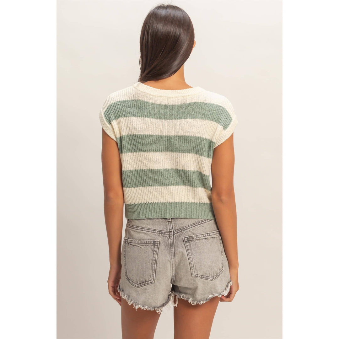Striped Ribbed Knit Top