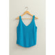 Women's Sleeveless - Try Your Luck V Neck Sleeveless Top - Blue - Cultured Cloths Apparel