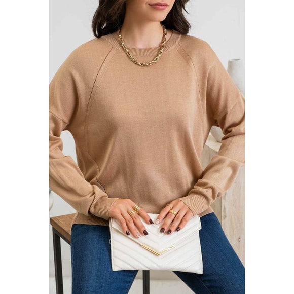 Women's Sweaters - Solid Back Buttoned Pullover Sweater -  - Cultured Cloths Apparel
