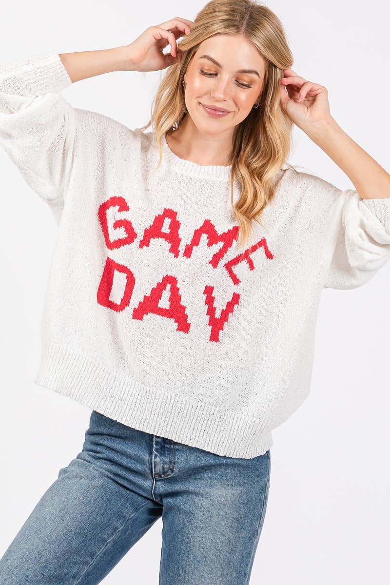 GAME DAY CREWNECK SWEATER TOP