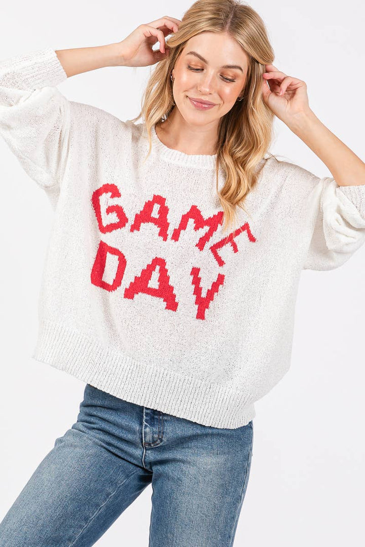 GAME DAY CREWNECK SWEATER TOP